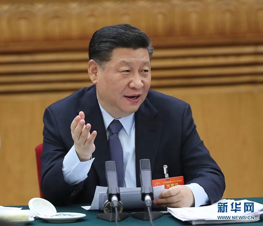 2019年3月7日，習(xí)近平參加十三屆全國人大二次會(huì)議甘肅代表團(tuán)的審議。新華社記者 鞠鵬 攝